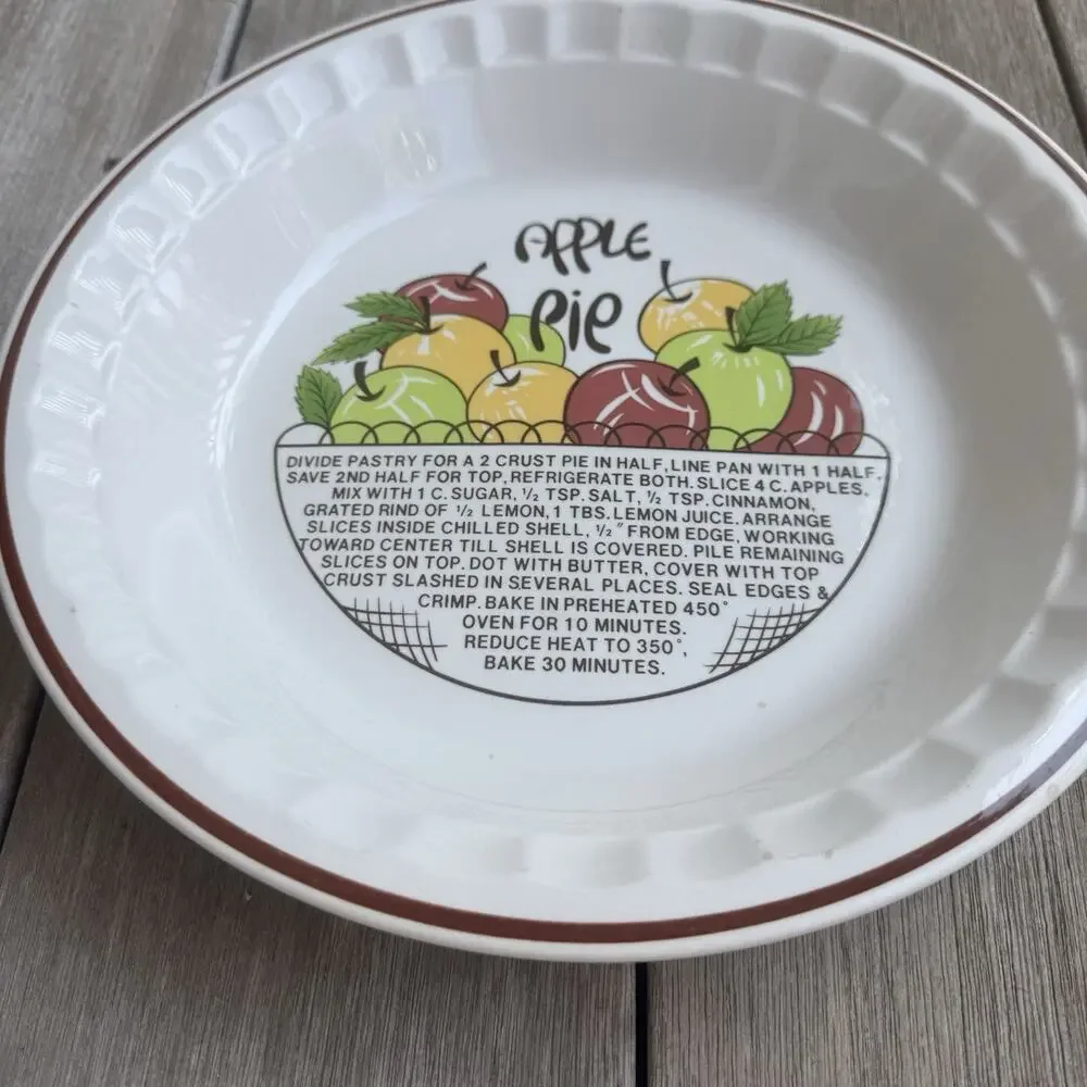 Hankook Apple Pie Plate Baking Dish Pie Recipe Vintage Granny CottageCore